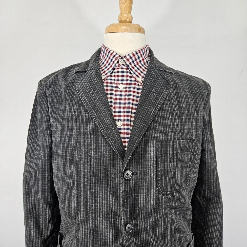 Murano Men's Sport Coat Blazer‎ Three Button Unstructured Cotton Size LARGE